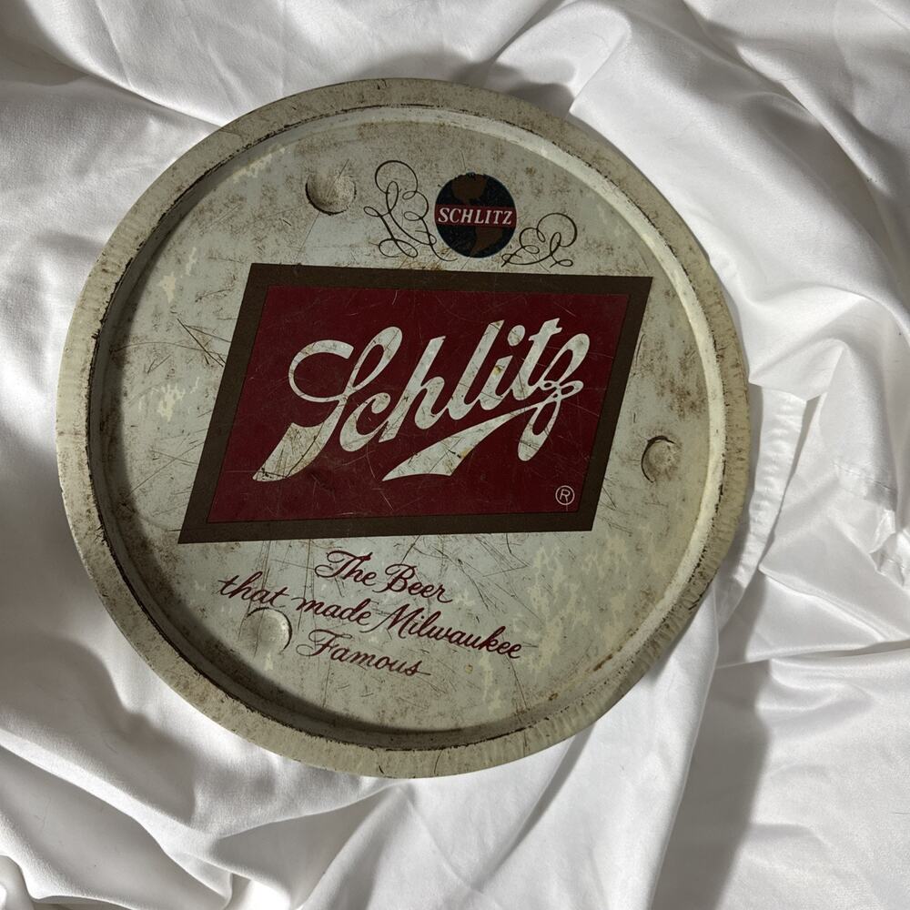 Vintage Schlitz Beer 12’ Serving Tray Home Bar Wall Decour Beer Serving Tray